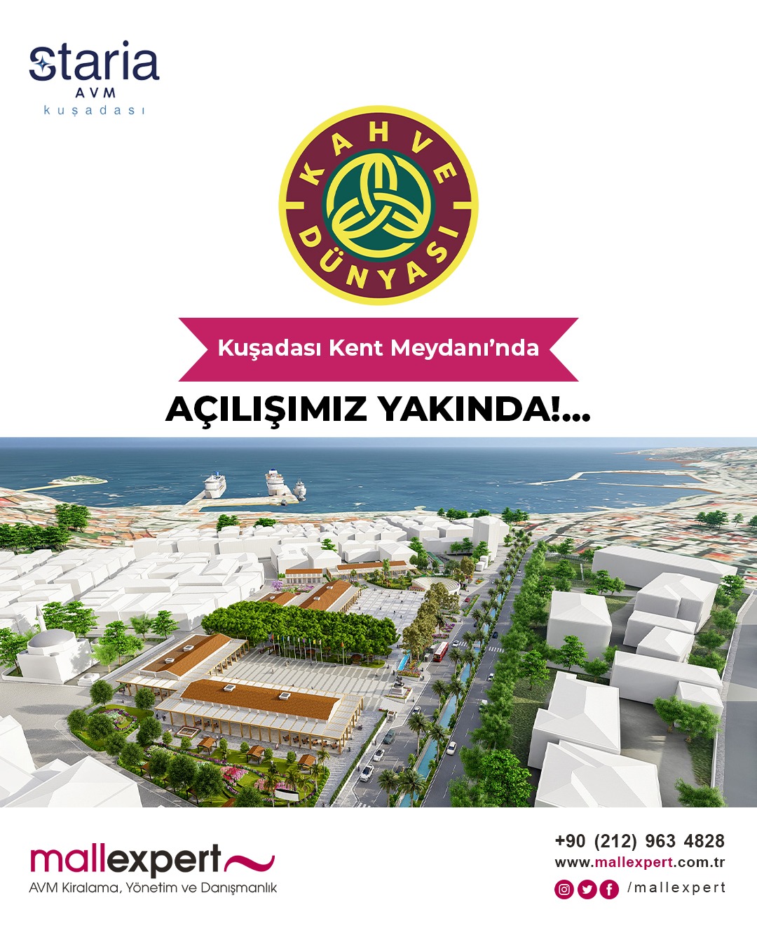 Kahve kültürünün öncü markalarından Kahve Dünyası da marka ailemize katıldı. Kuşadası Kent Meydanı, seçkin markalarıyla şehrin yeni çekim merkezi olma yolunda hızla ilerliyor.